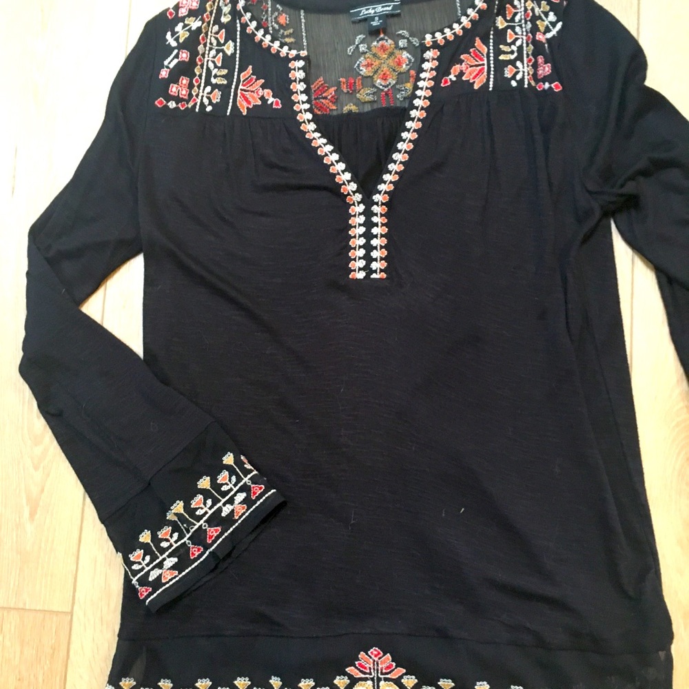Lucky Brand Embroidered T-shirt.